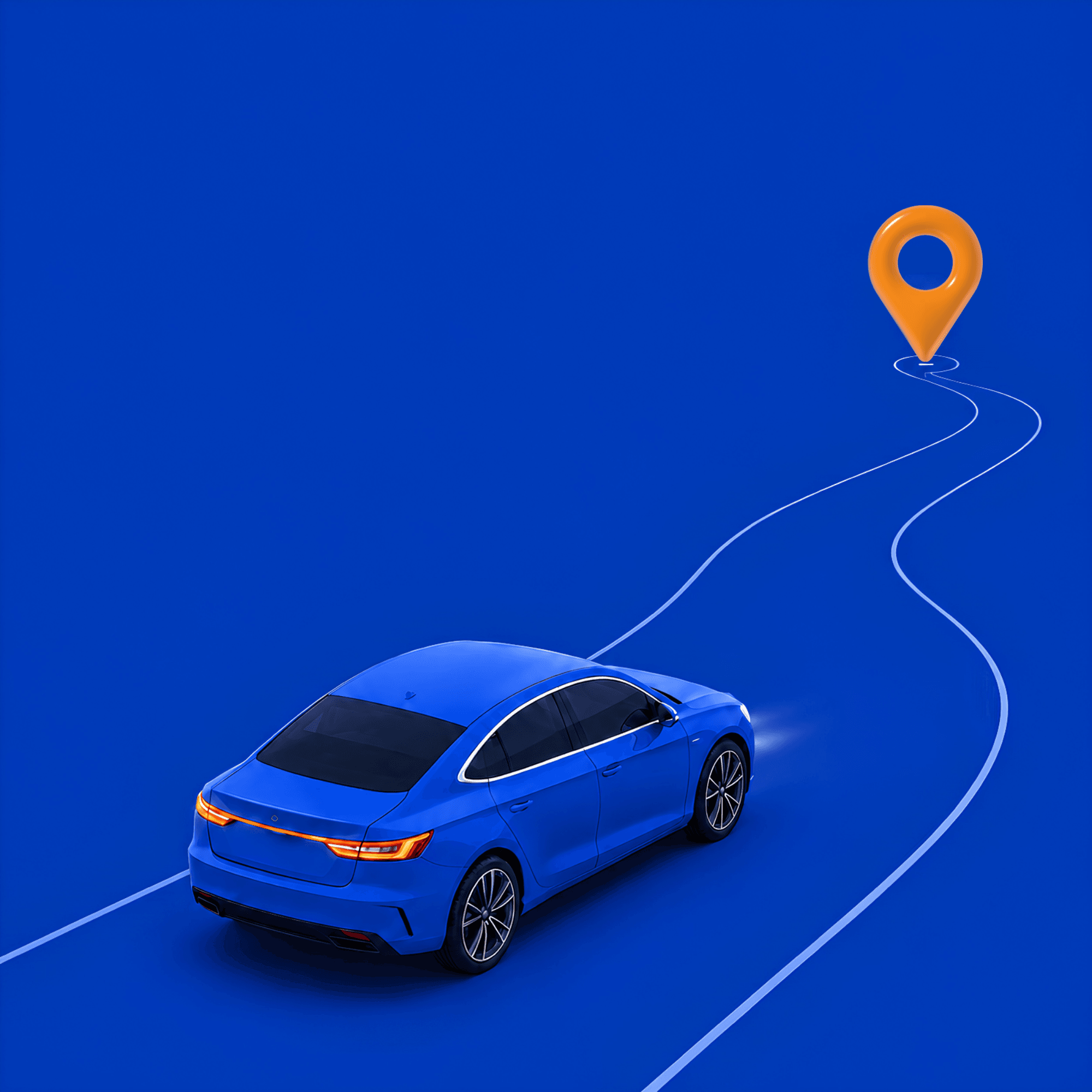 Automóvil Yartrak siguiendo una ruta hacia un marcador GPS